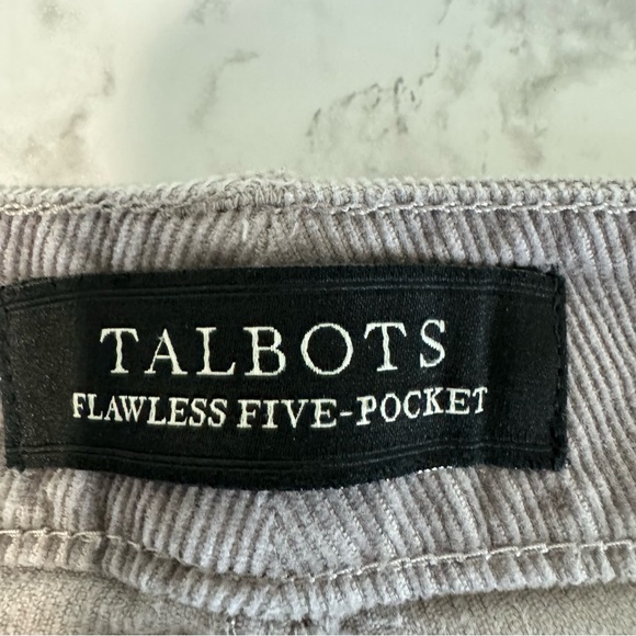 Talbots Womens Jeans Gray Straight Sz 12 FLAWLESS FIVE-POCKET Corduroy - Picture 8 of 10